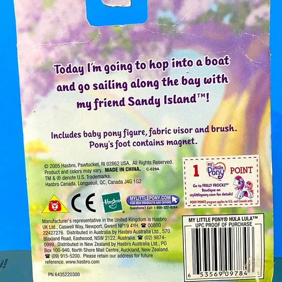 MY LITTLE PONY G3 NWT VTG 2005 BABY PONY HULA LULA TARGET EXCLUSIVE, BRUSH & HAT - Picture 9 of 13